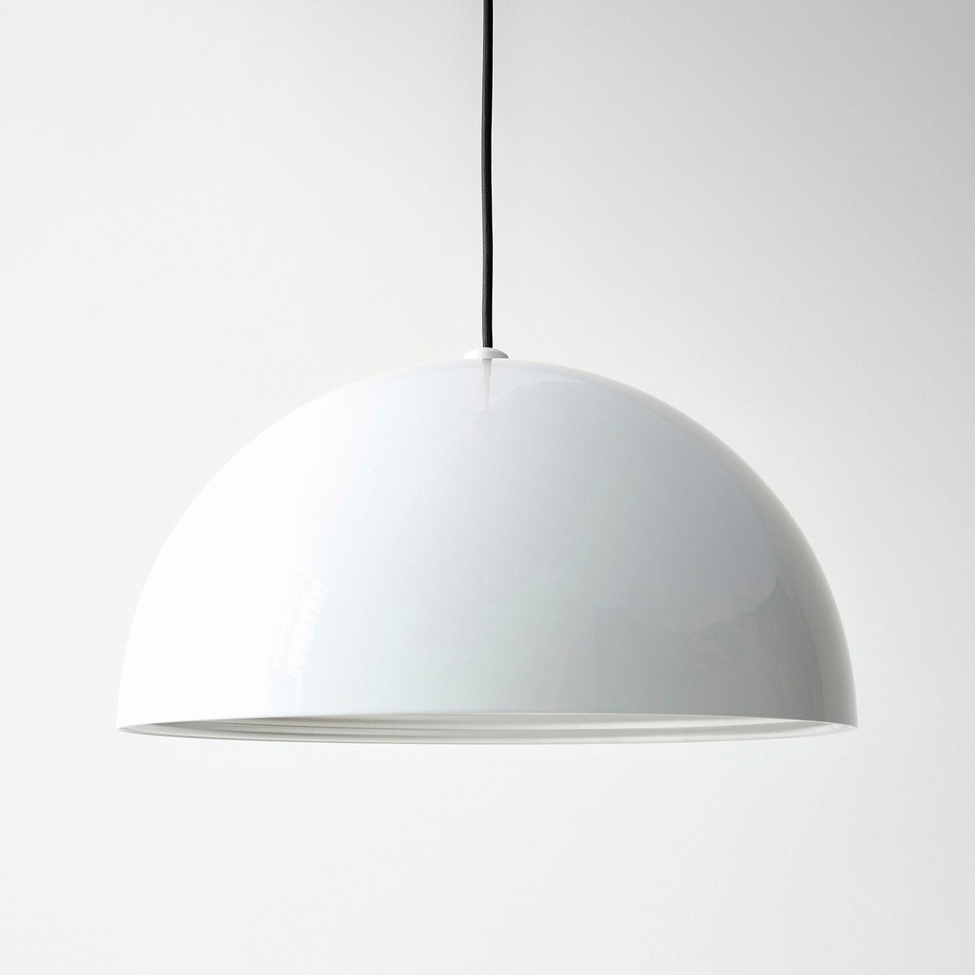White dome ceiling light top