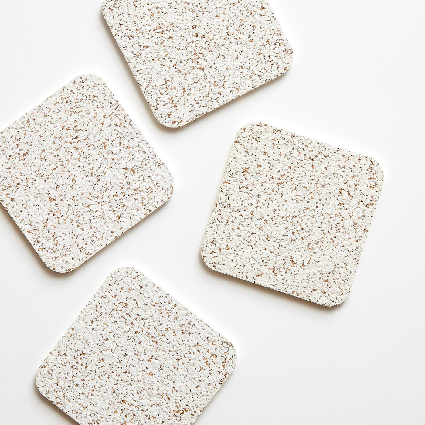 Cork White Coaster Set