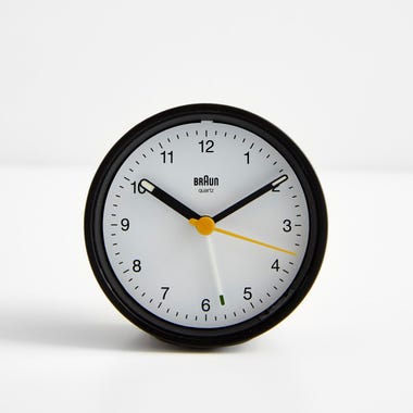 Braun Black Classic Round Alarm Clock