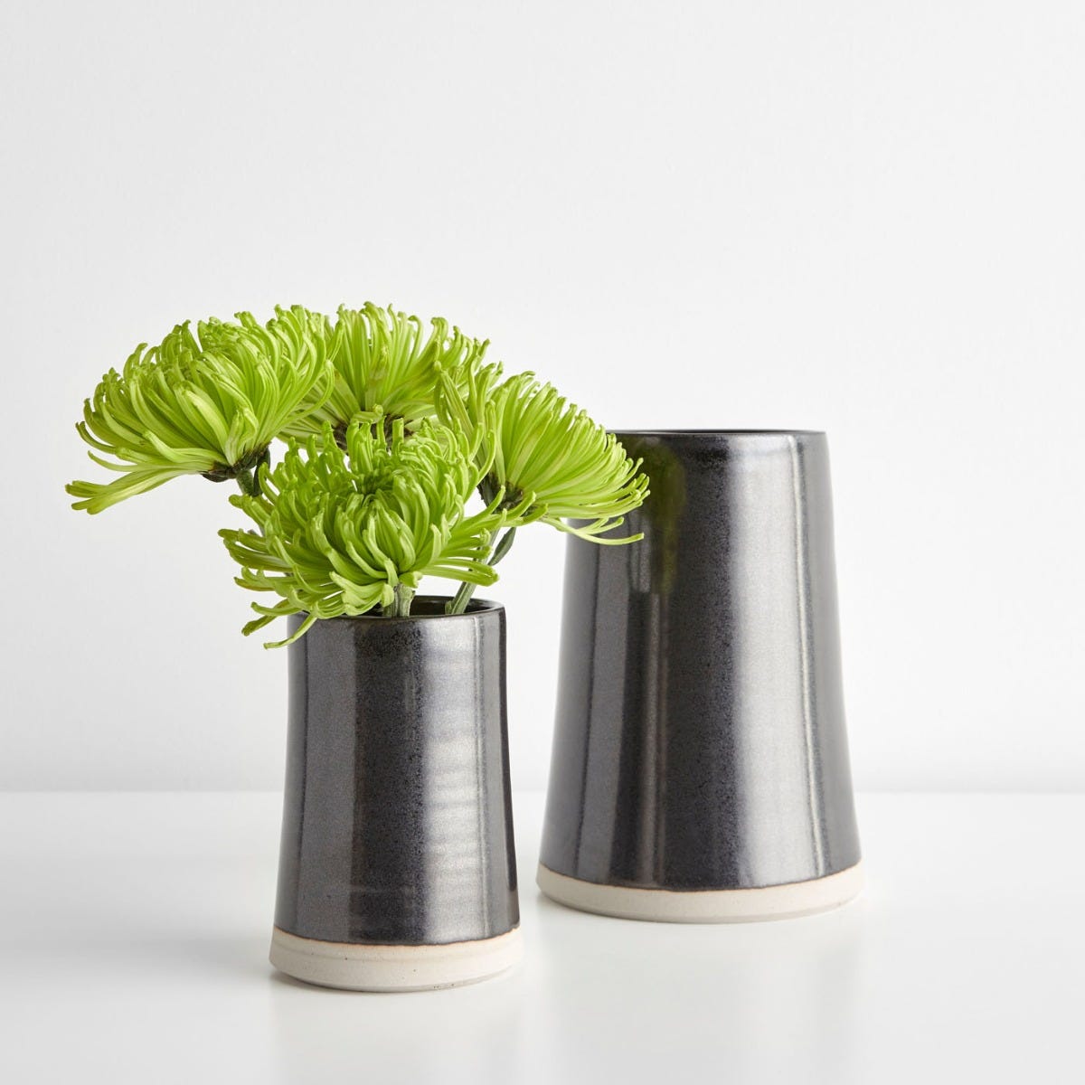 Thrown Gloss Black Vases