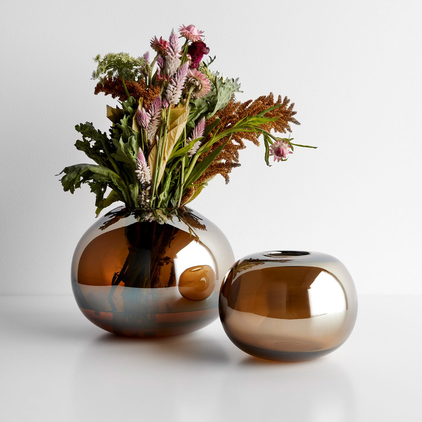 LSA Epoque Amber Vases