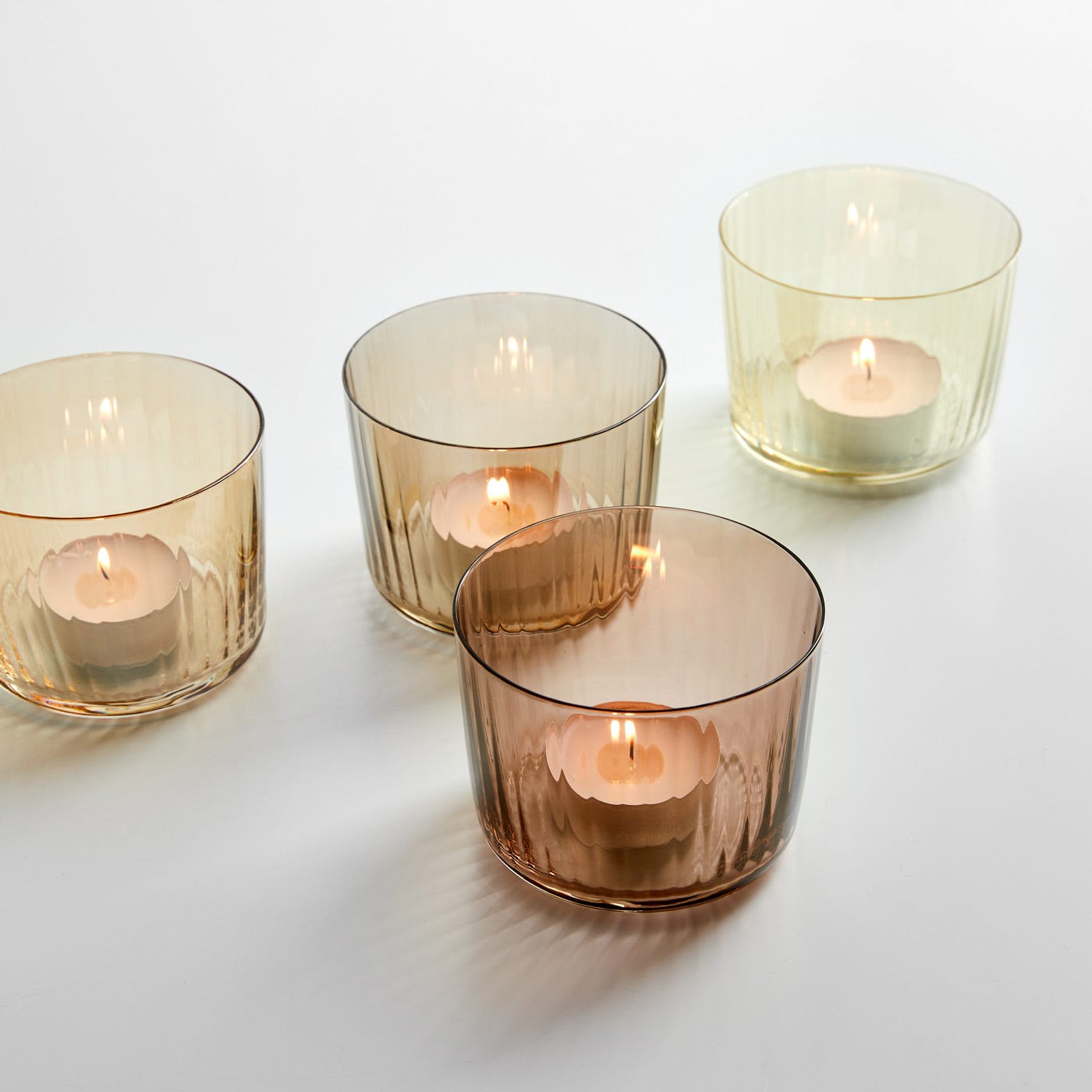 LSA Gems Amber Tealight Holders Set of 4