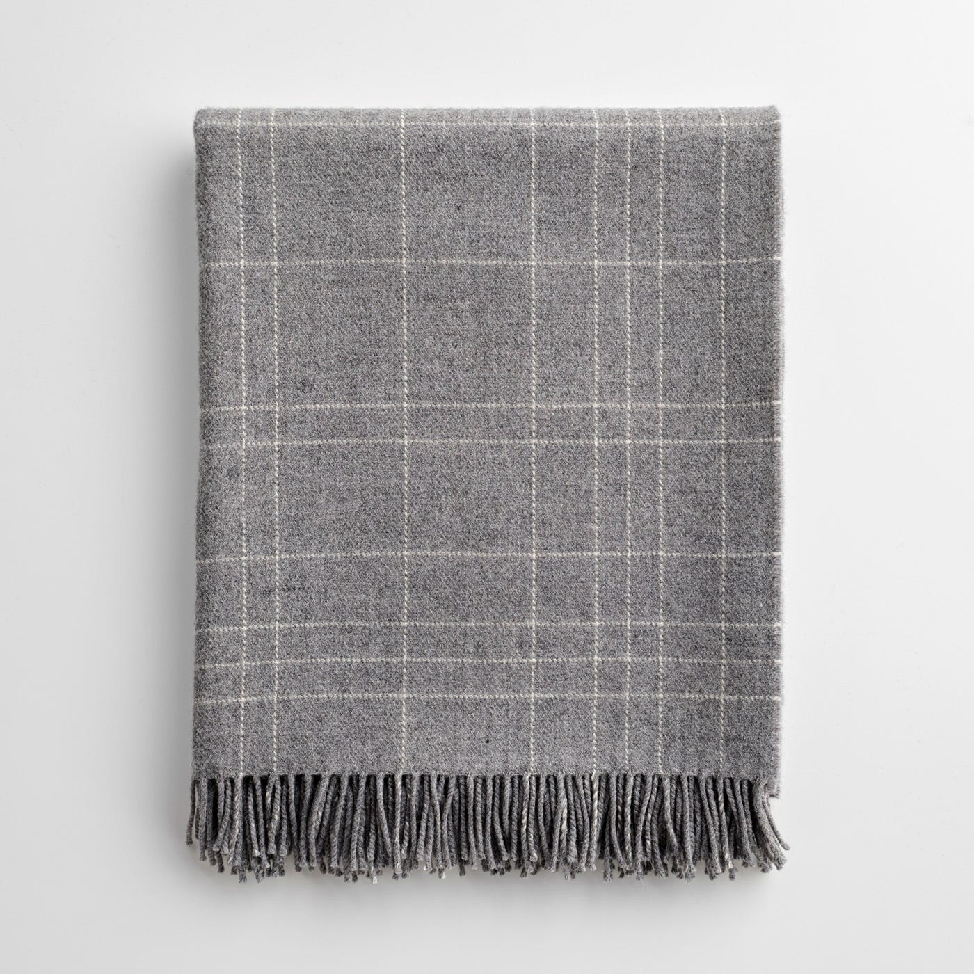 Check Graphite Merino Throw Blanket