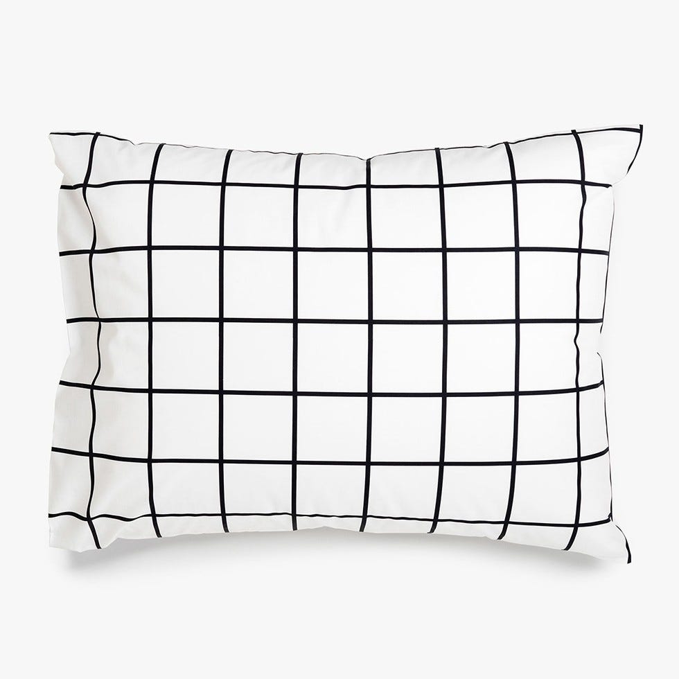 Pillows are not Included JELLYMONI 100% Natural Cotton Plaid Standard Pillowcases Set 2 Pack White with Black Grid Geometric Pattern Printed Pillow Covers with Envelope Closure
