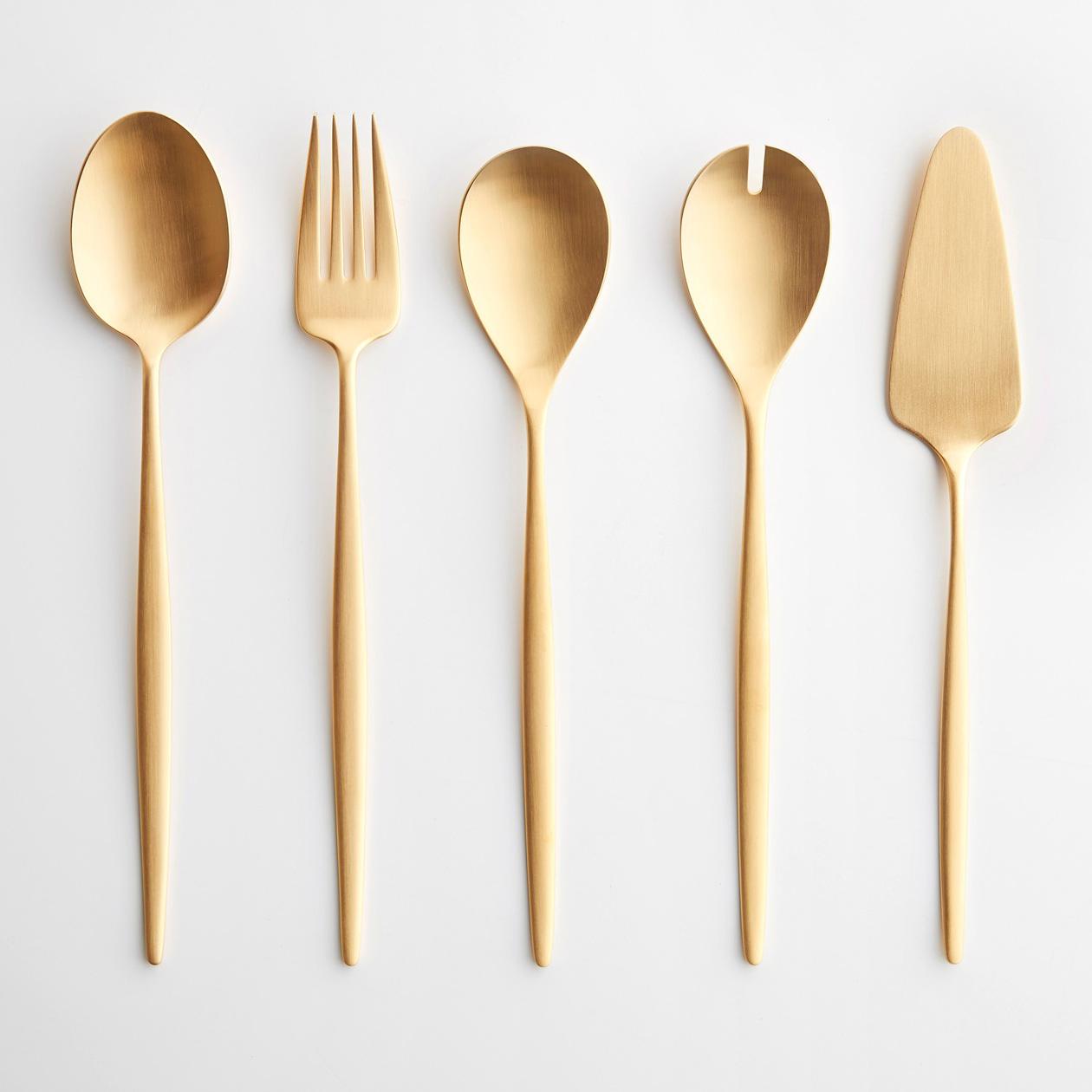 Eve Brushed Gold 5pc Serve Set