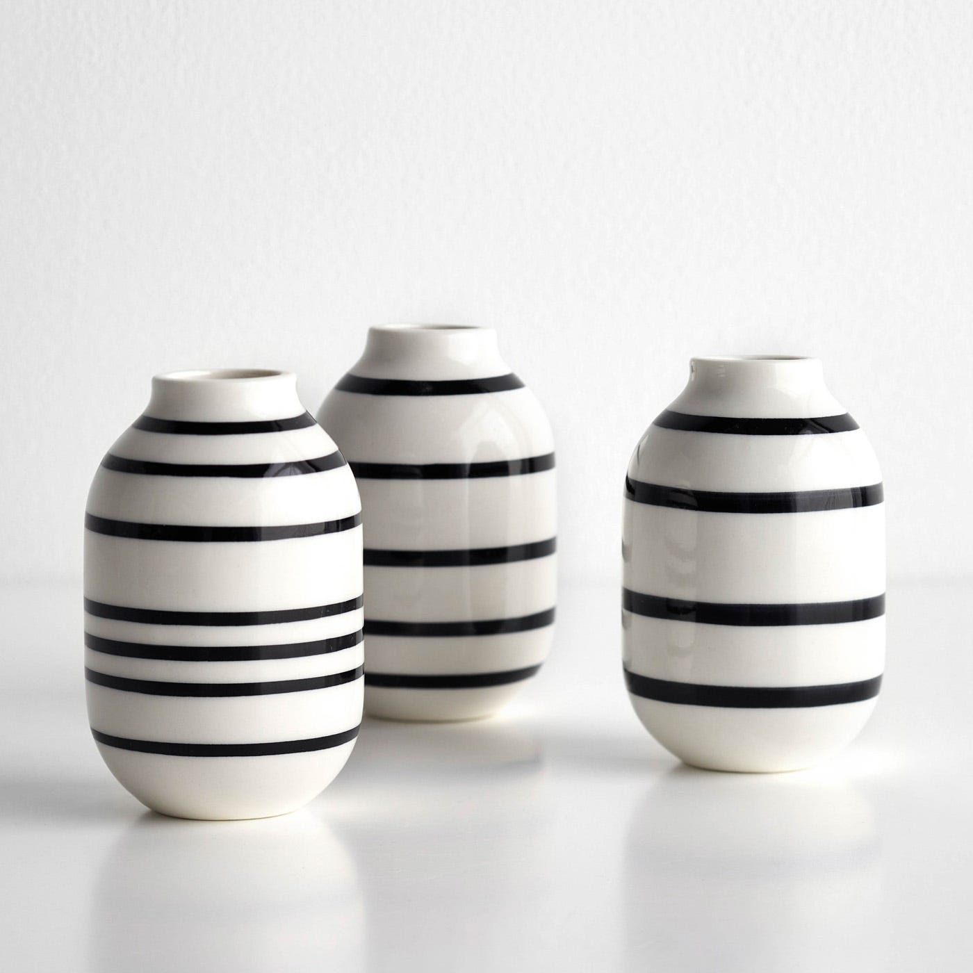 Omaggio Black Mini Vases Set of 3