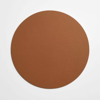 Dot Cognac Round Leather Placemat