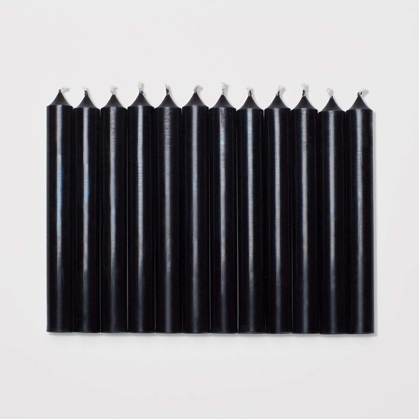 Black shop taper candles