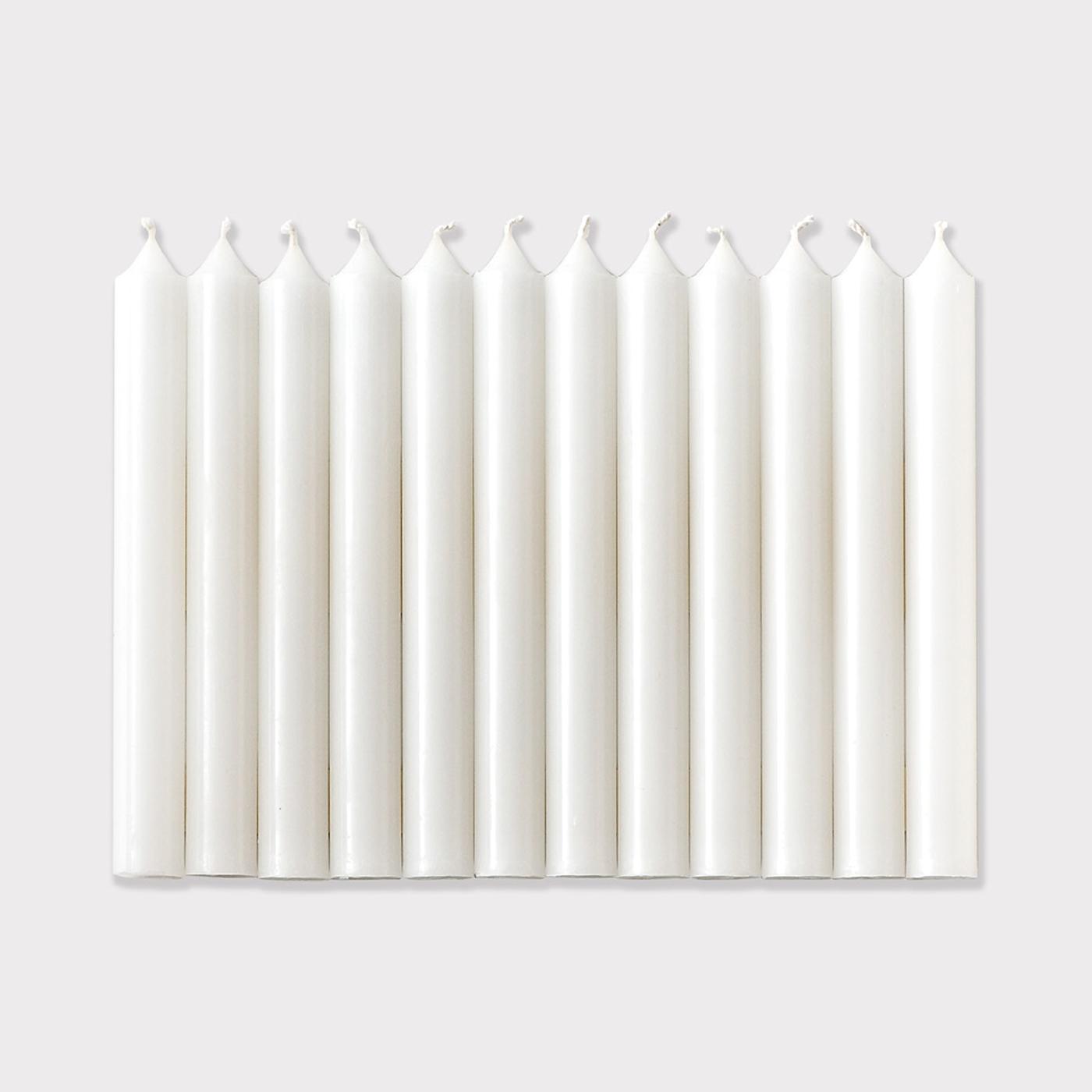 White tapered store candles