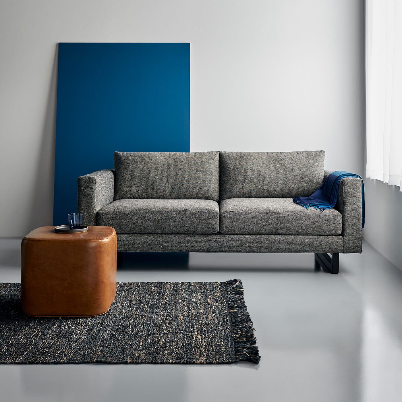 Grange Tweed Black Apartment Sofa 80 Unison