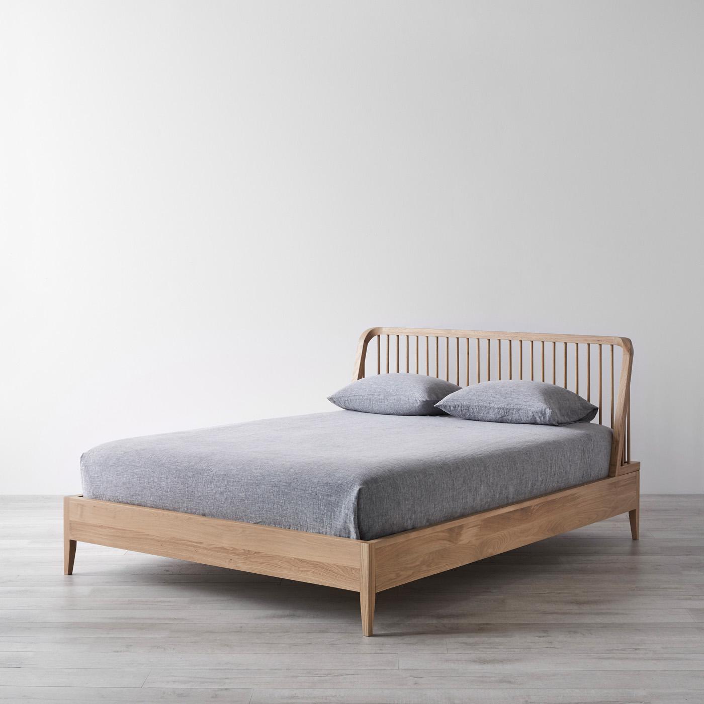 Oak bed base sales queen